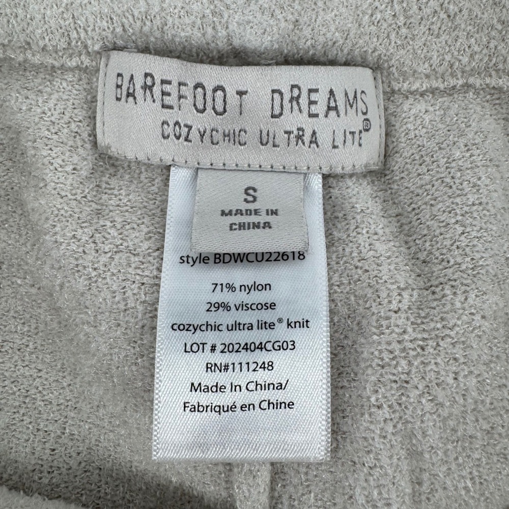 Barefoot Dreams CozyChic Ultra Lite Wide Leg Pants Women's Small Beige - Picture 6 of 6